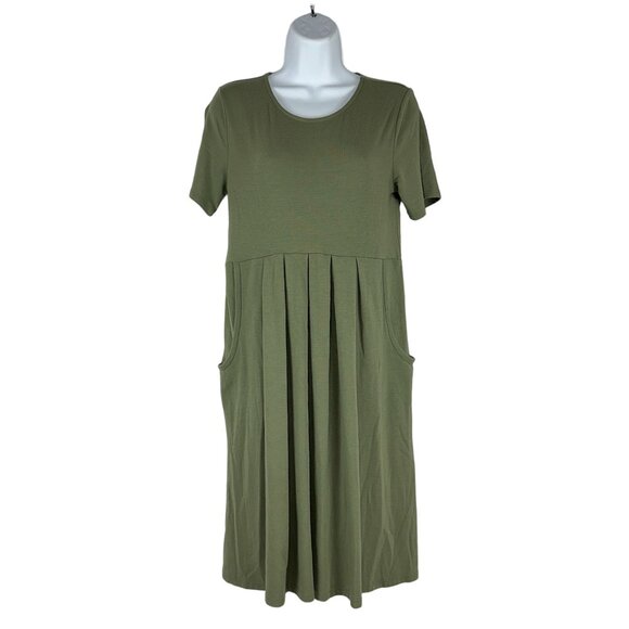 Zenana Premium Womens Green Midi Dress with Pockets Size Medium - Picture 1 of 6